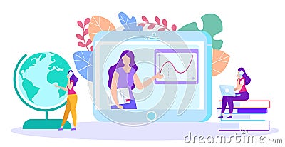 Woman Teacher Conducts Training Online for Woman Stock Photo