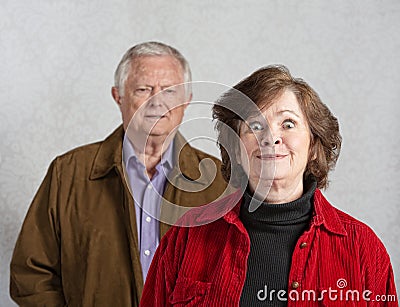 Woman Teasing Man Stock Photo