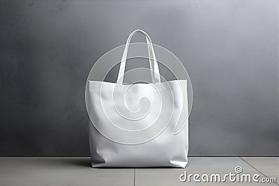shopping woman purchase market layout template white buy bag mock-up fashion. Generative AI. Stock Photo