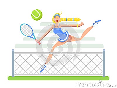 Woman tennis player Vector Illustration