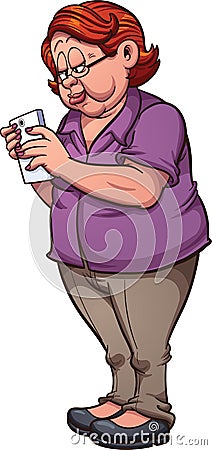 Woman texting Vector Illustration