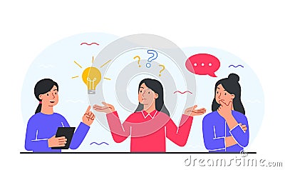 Woman think concept Vector Illustration