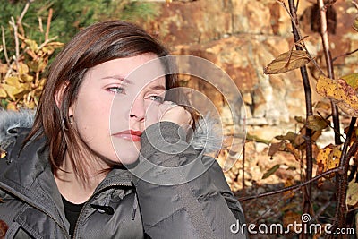 Woman thinking Stock Photo