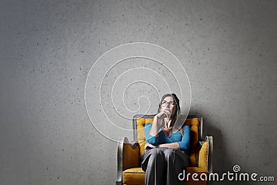 Woman thinking Stock Photo