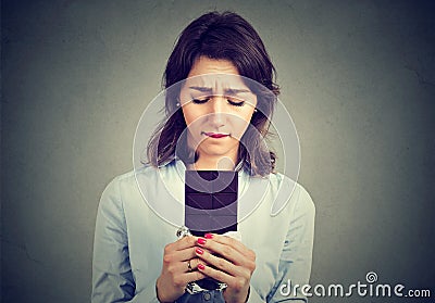 Woman tired of diet restrictions craving chocolate bar Stock Photo