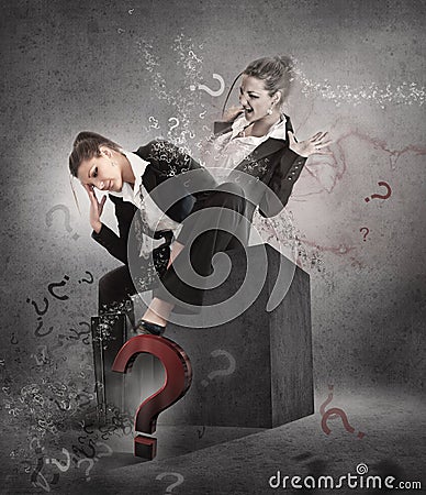 Woman - to be or not to be? Stock Photo