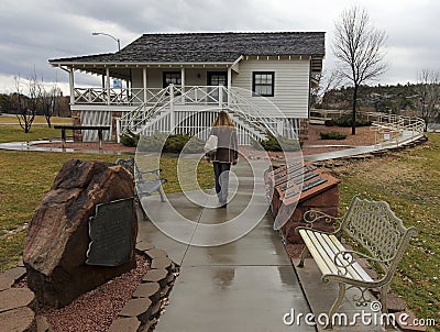 A Woman Tours the Rim Country Museum, Payson, Arizona Editorial Stock Photo