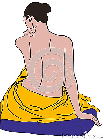 Woman with towel Stock Photo