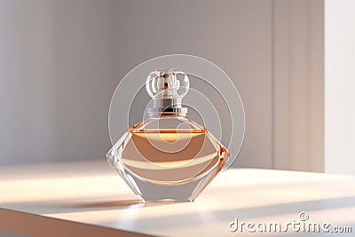 woman bottle aroma scented flower smell scent glass perfume fragrance cosmetic. Generative AI. Stock Photo