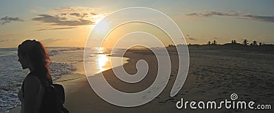 A woman on a tropical beach Stock Photo