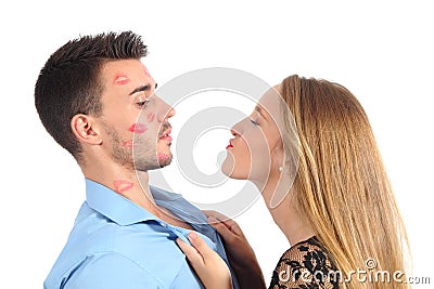 https://thumbs.dreamstime.com/x/woman-trying-to-kiss-man-desperately-men-isolated-white-background-32855130.jpg