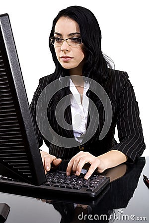 Woman Typing Stock Photo