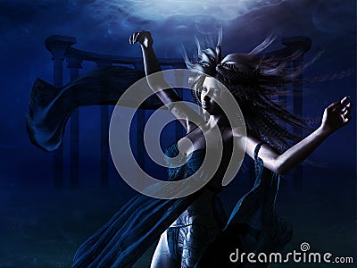 Woman under water Stock Photo