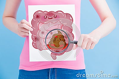 Woman with unhealth intestine Stock Photo