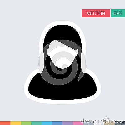 Woman User Icon Flat Vector Person Profile Avatar illustration Vector Illustration