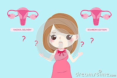 Woman with uterine Vector Illustration