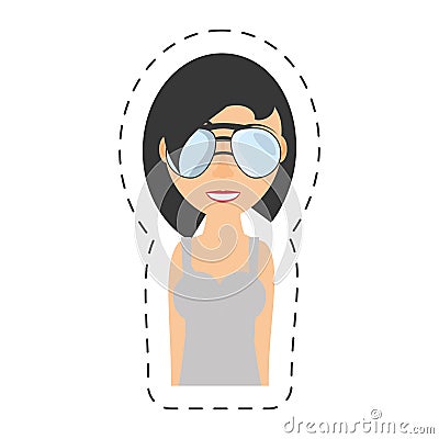 woman vacation icon image Cartoon Illustration
