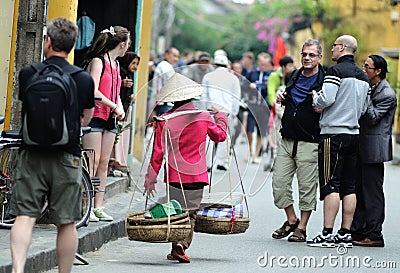 The woman in the Vietnam Market Editorial Stock Photo