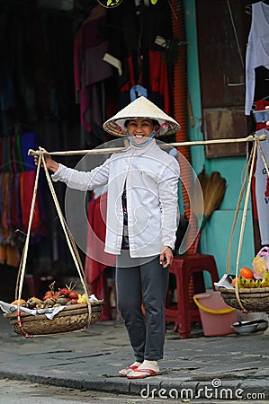 The woman in the Vietnam Market Editorial Stock Photo
