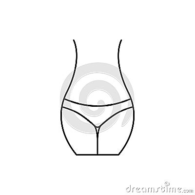 Woman waist icon. female figure vector Cartoon Illustration