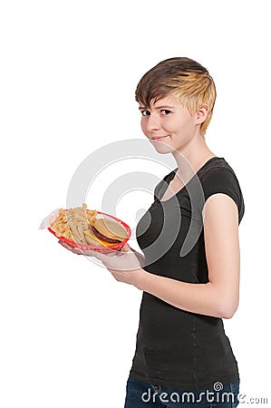 Woman waitress Stock Photo