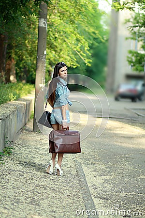 https://thumbs.dreamstime.com/x/woman-walking-away-beautiful-bags-end-relationship-giving-up-concept-31162940.jpg