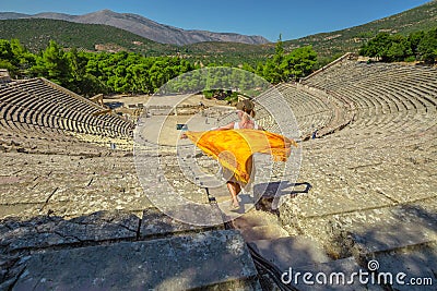 Epidaurus Theater Greece Stock Photo