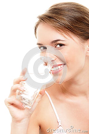 Woman with water Stock Photo