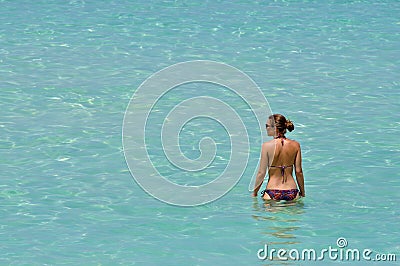 Woman and water Stock Photo