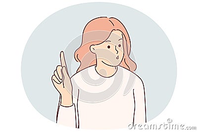 Woman waving finger to show dissatisfaction with opponent words and say no to discriminatory actions Vector Illustration