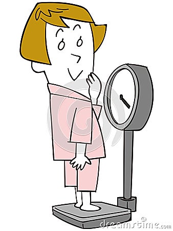 A woman wearing a clinical examination at a hospital Vector Illustration