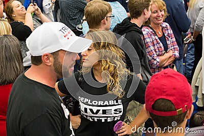 Woman Wearing Deplorable Lives Matter shirt Editorial Stock Photo