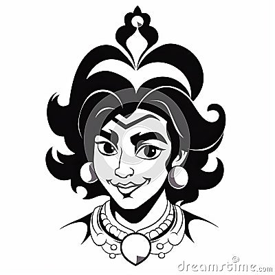 Bold Stencil Swarajeet Girl Cartoon Vector Graphics Stock Photo