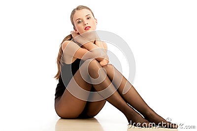 Woman wearing pantyhose Stock Photo