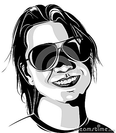 Woman wearing sunglasses Vector Illustration