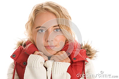 Woman wearing warm clothes Stock Photo