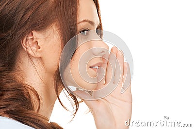 Woman whispering gossip Stock Photo