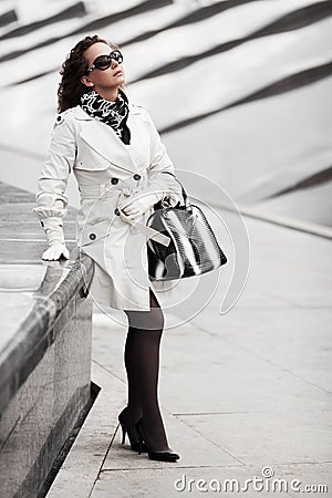 Woman in white. Stock Photo