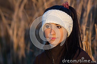 Woman outside Stock Photo