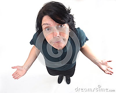Woman who does not understand Stock Photo