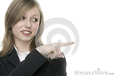 Woman who indicates Stock Photo