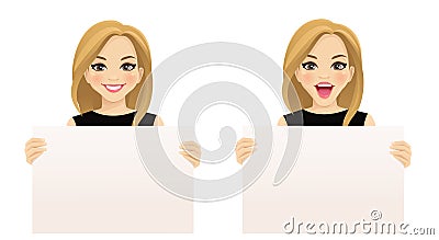 Woman witn board Vector Illustration