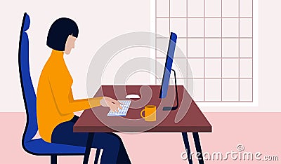 Home office. Vector illustration in flat design Vector Illustration