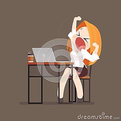 Woman yawning Vector Illustration