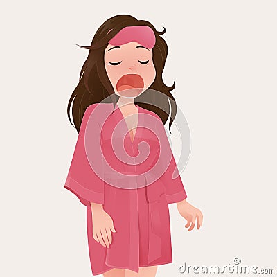 Woman yawning Vector Illustration