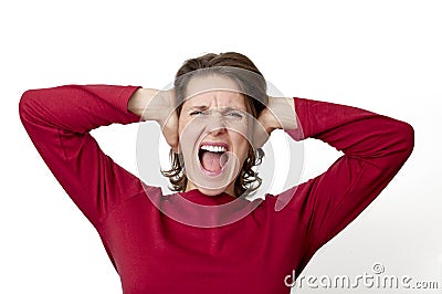Woman yelling Stock Photo