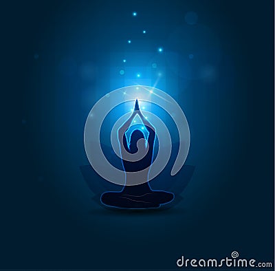 Woman Yoga and meditation Vector Illustration