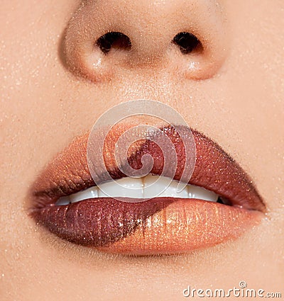 Womanish lips Stock Photo