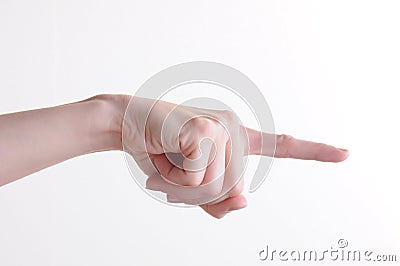 Womans angry finger Stock Photo