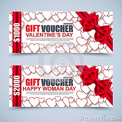 Womans Day collection sale gift voucher Vector Illustration